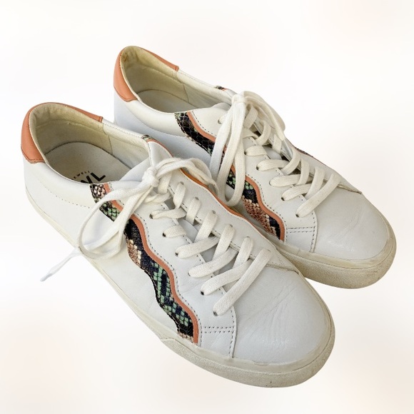 Madewell Sidewalk Low-Top Sneakers Snake Embossed Leather Wave Edition MC693 9M - Picture 3 of 9